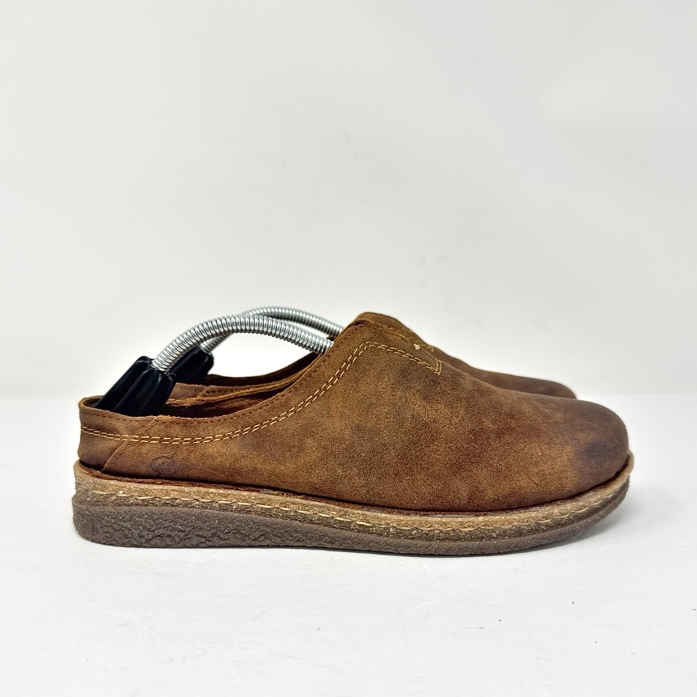 Born Seanna Distressed Suede Leather Slip On Clogs Brown Size 8.5 - Picture 3 of 12